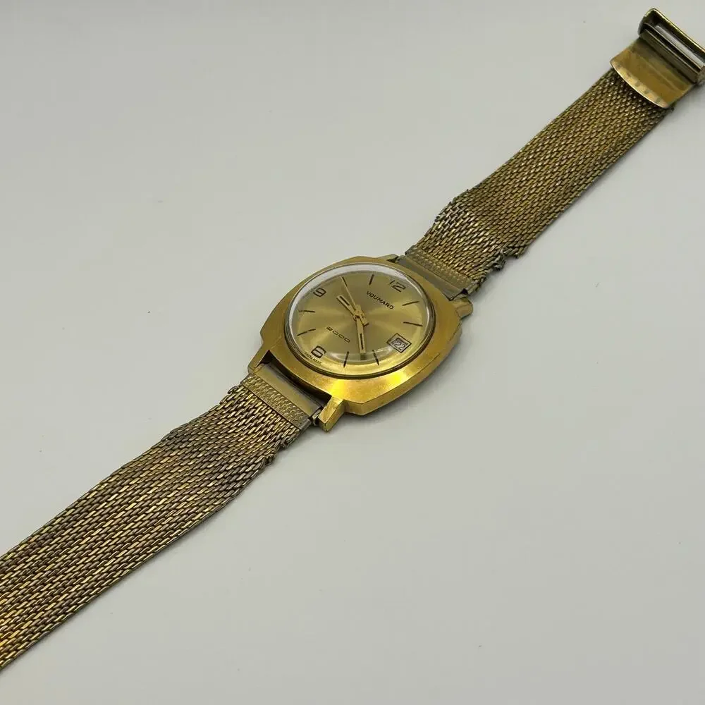 Vintage Gold-tone Voumard 2000 Swiss-made Mechanical Watch Working New Battery